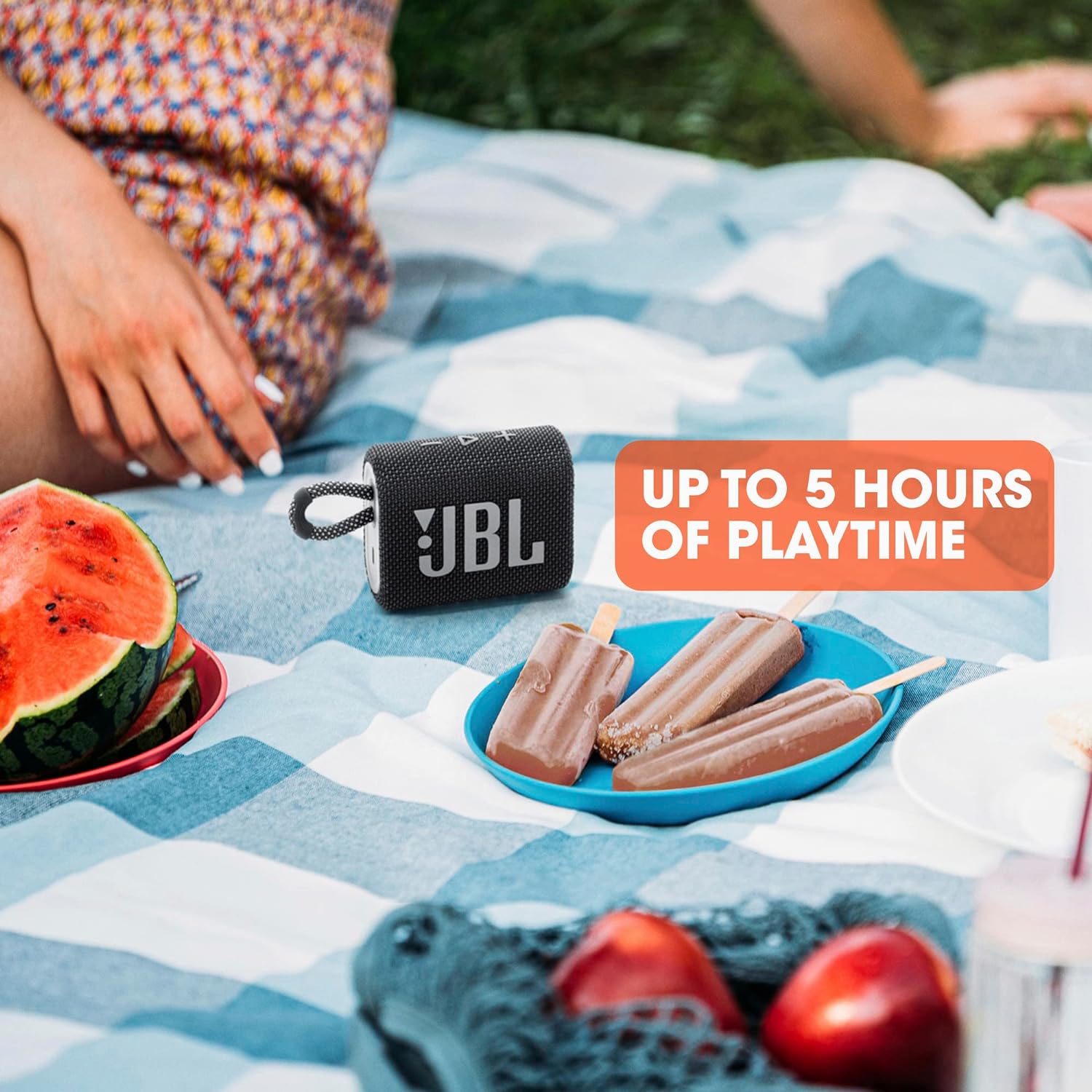 JBL Go 3: Portable Speaker with Bluetooth  Waterproof and Dustproof Feature - Black Speaker