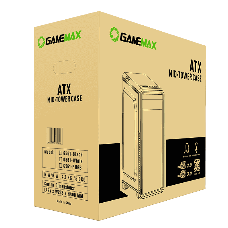 GameMax G561-FRGB White edition ATX Gaming Case