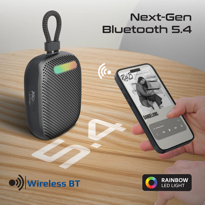 Promate Tingz CrystalSound 7W High-Definition Wireless Speaker - Black