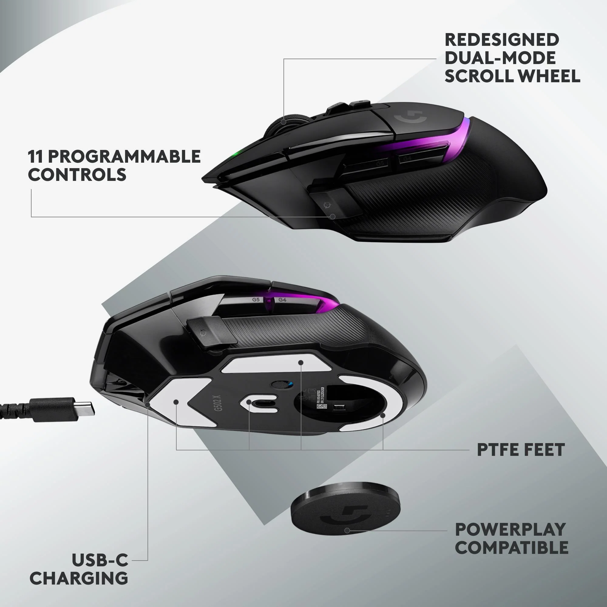 Logitech G502 X Plus Lightspeed Wireless RGB BLACK Gaming Mouse