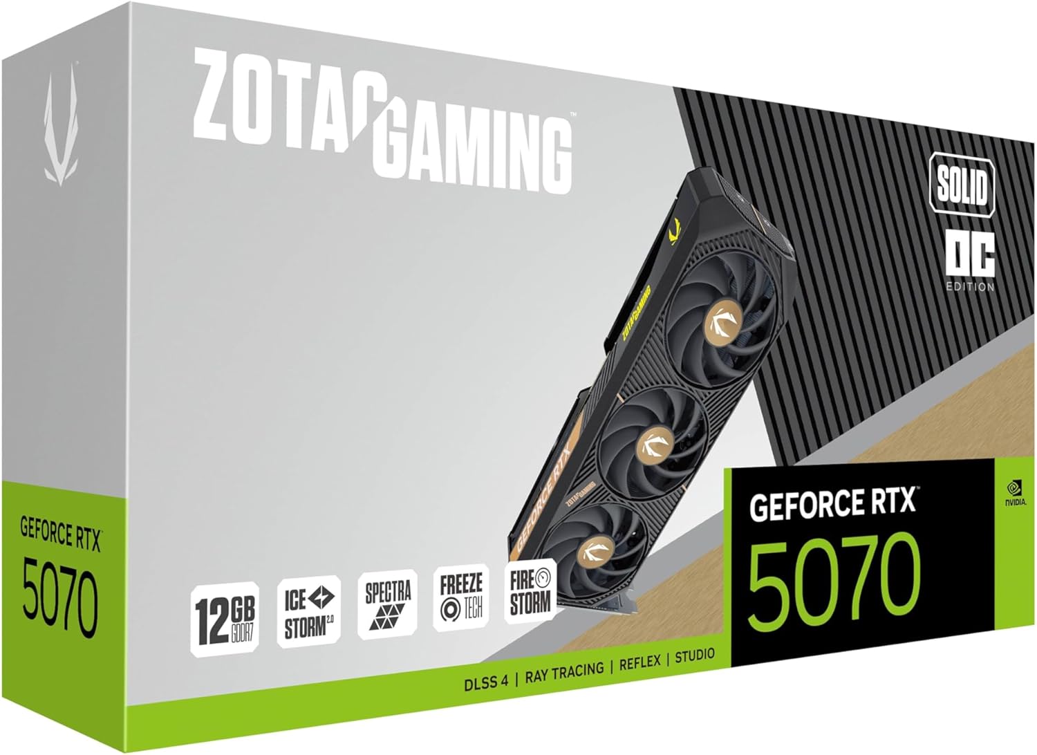 ZOTAC Gaming GeForce RTX 5070 Solid OC DLSS 4 12GB GDDR7  Graphics Card