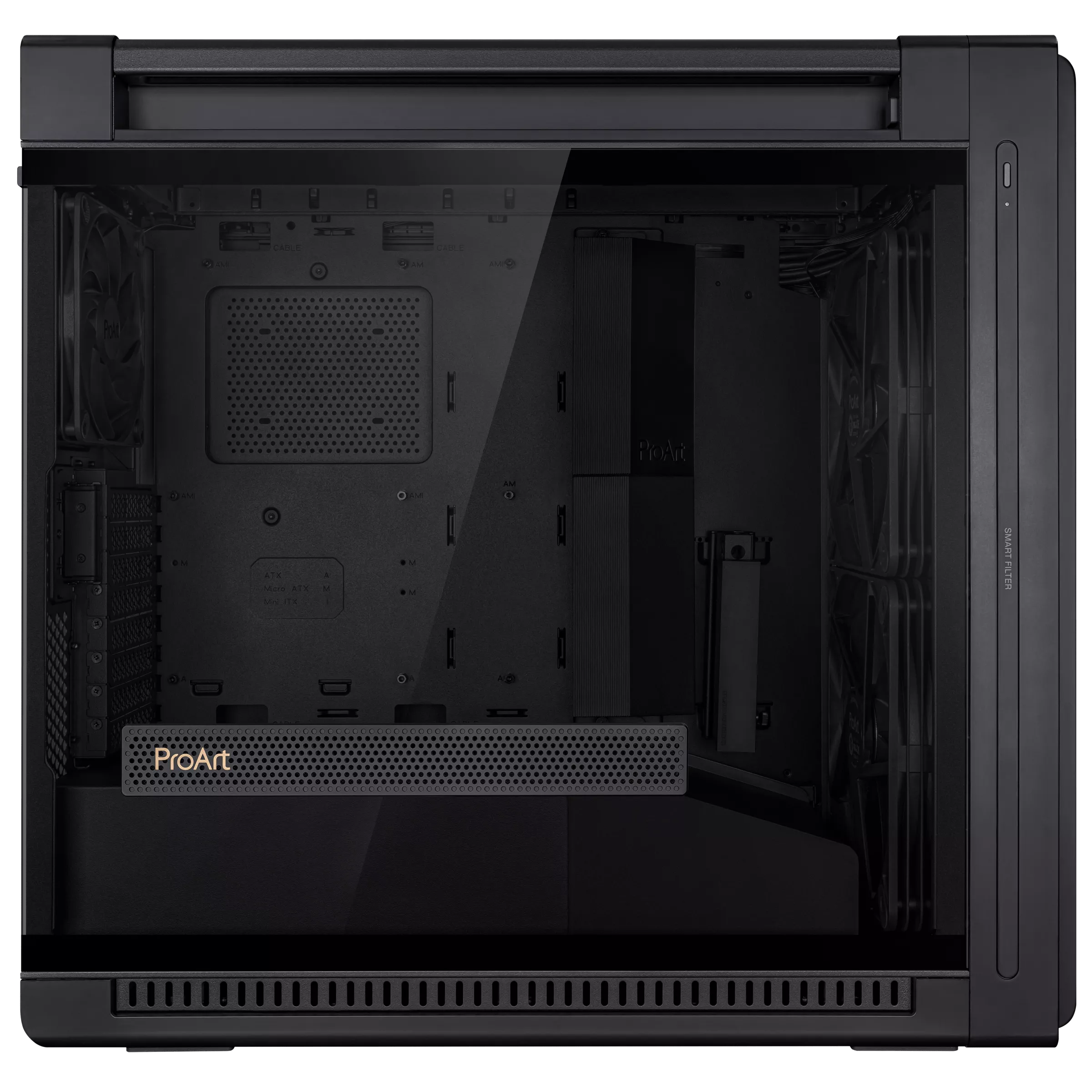 ASUS ProArt PA602 E-ATX , 420 mm radiator support, one 140 mm and two 200mm pre-installed GAMING CASE