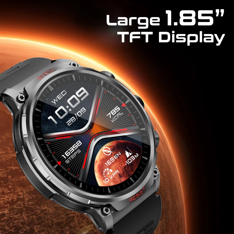 Promate Tough-Built Fitness Tracker Smart watch with BT Calling - Midnight Green