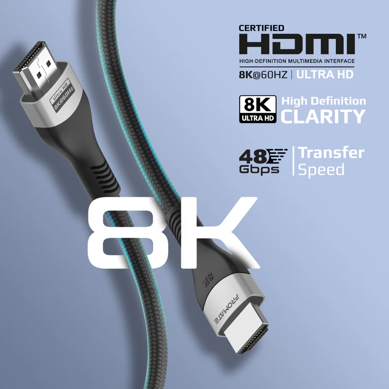 Promate PRIMELINK8K-300 Certified Ultra-High-Speed 8K@60Hz HDMI Cable