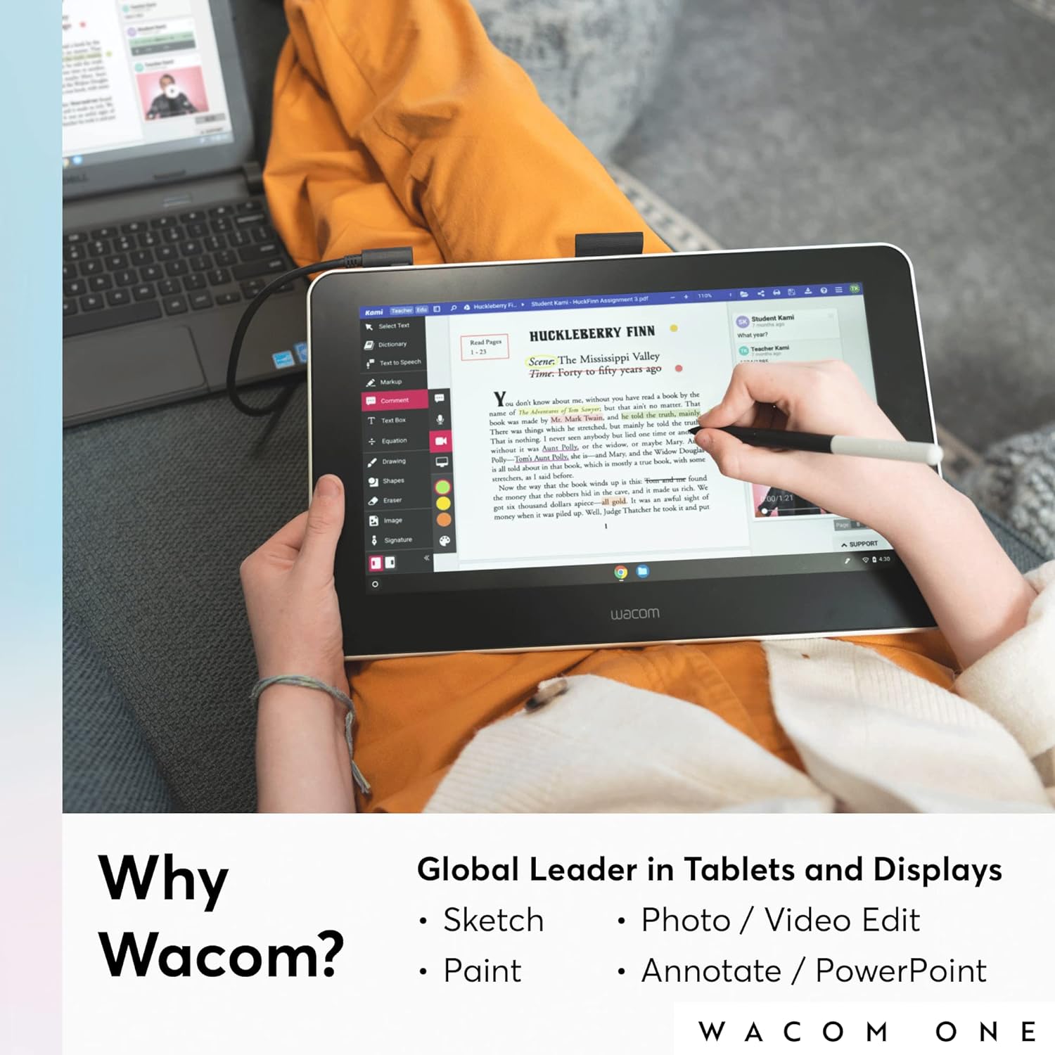 Wacom One 13 Creative Pen Display Drawing Tablet 13.3