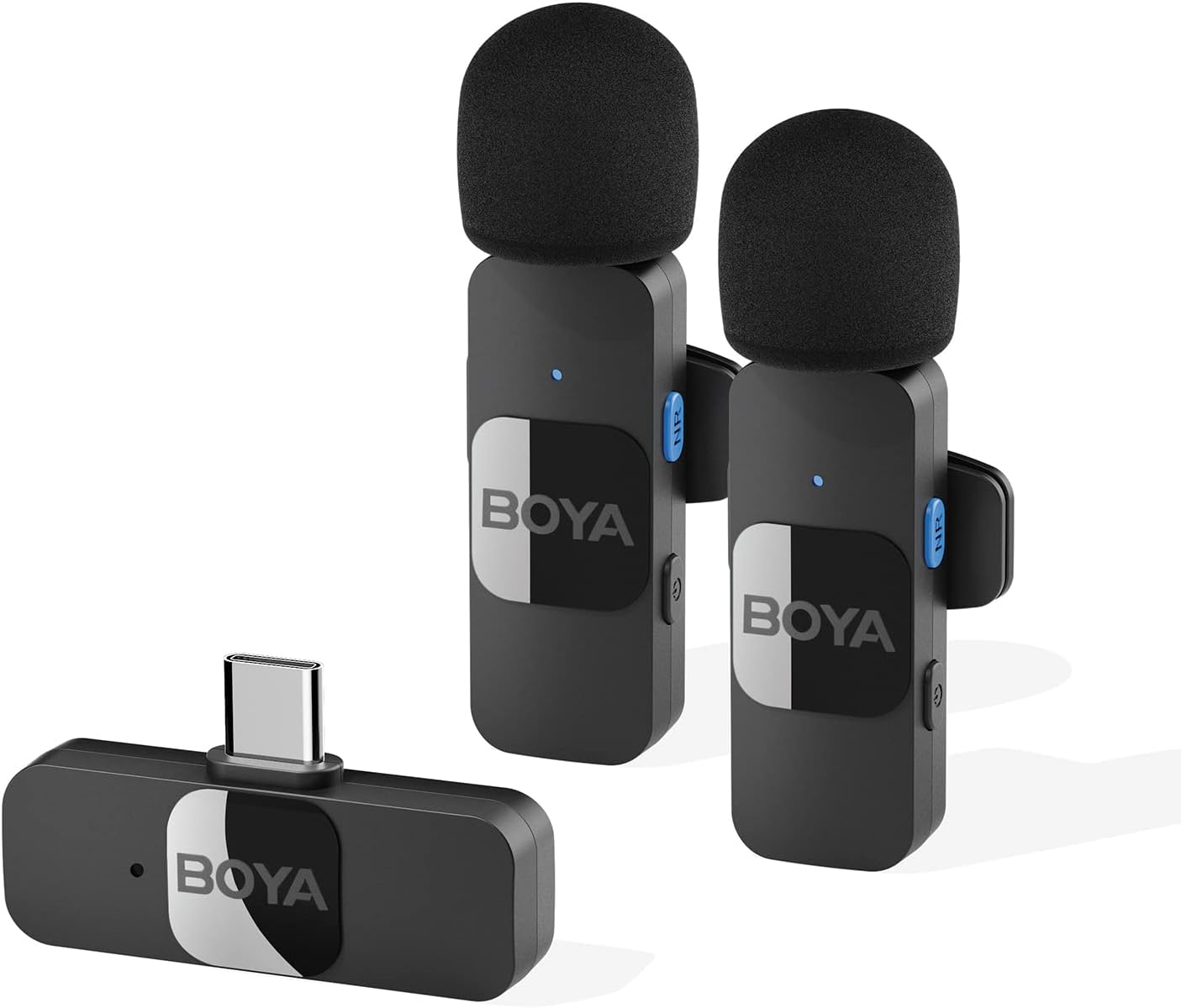 BOYA V20 USB-C Wireless Microphone,Mini Lapel Mic with NoiseCancelling Compatibale with Android/Type-C