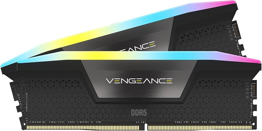 CORSAIR VENGEANCE RGB 64GB (2x32GB) DDR5 RAM 6400MHz CL32 Memory Kit — Black