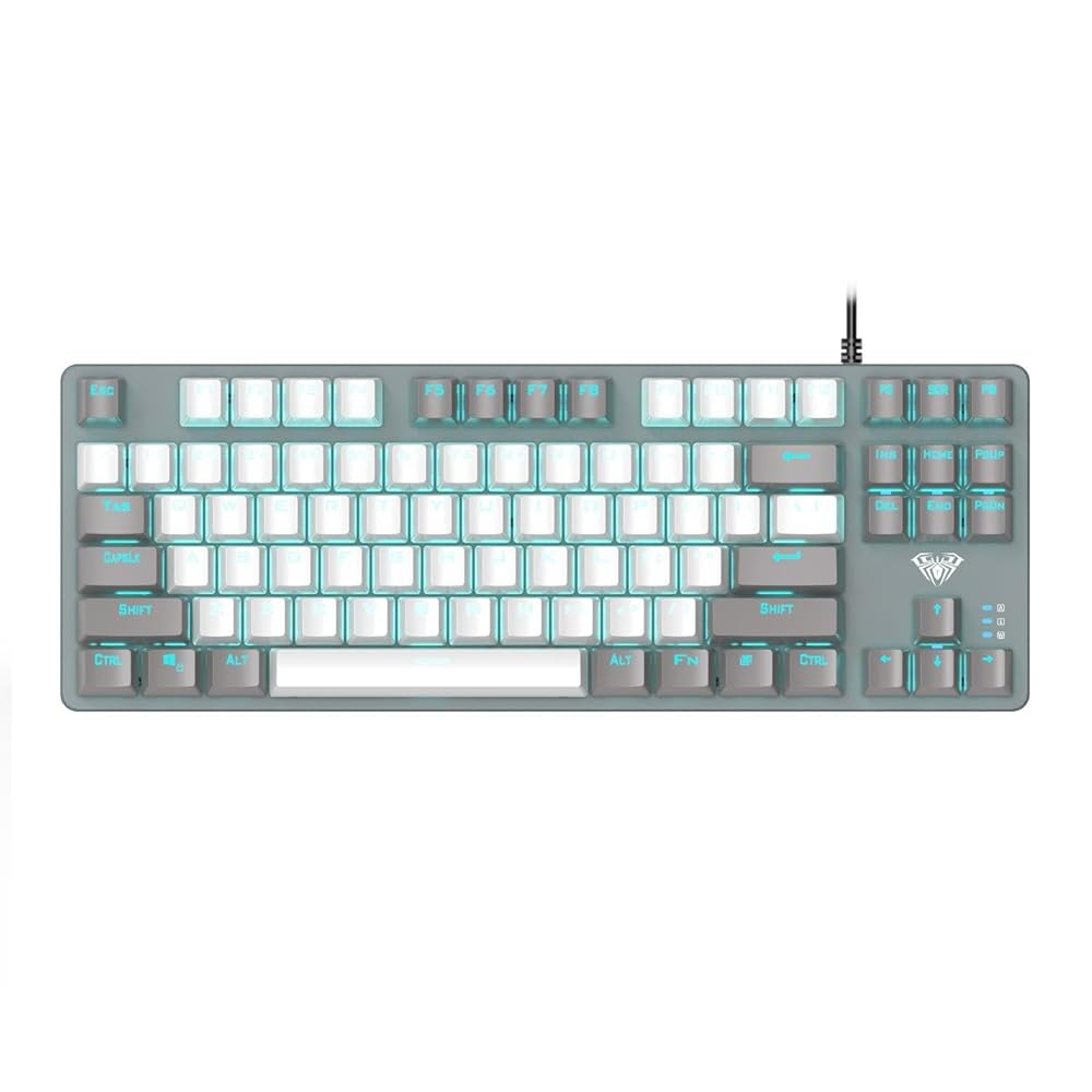 AULA Wired F3287 Mechanical Gaming Keyboard – Grey White