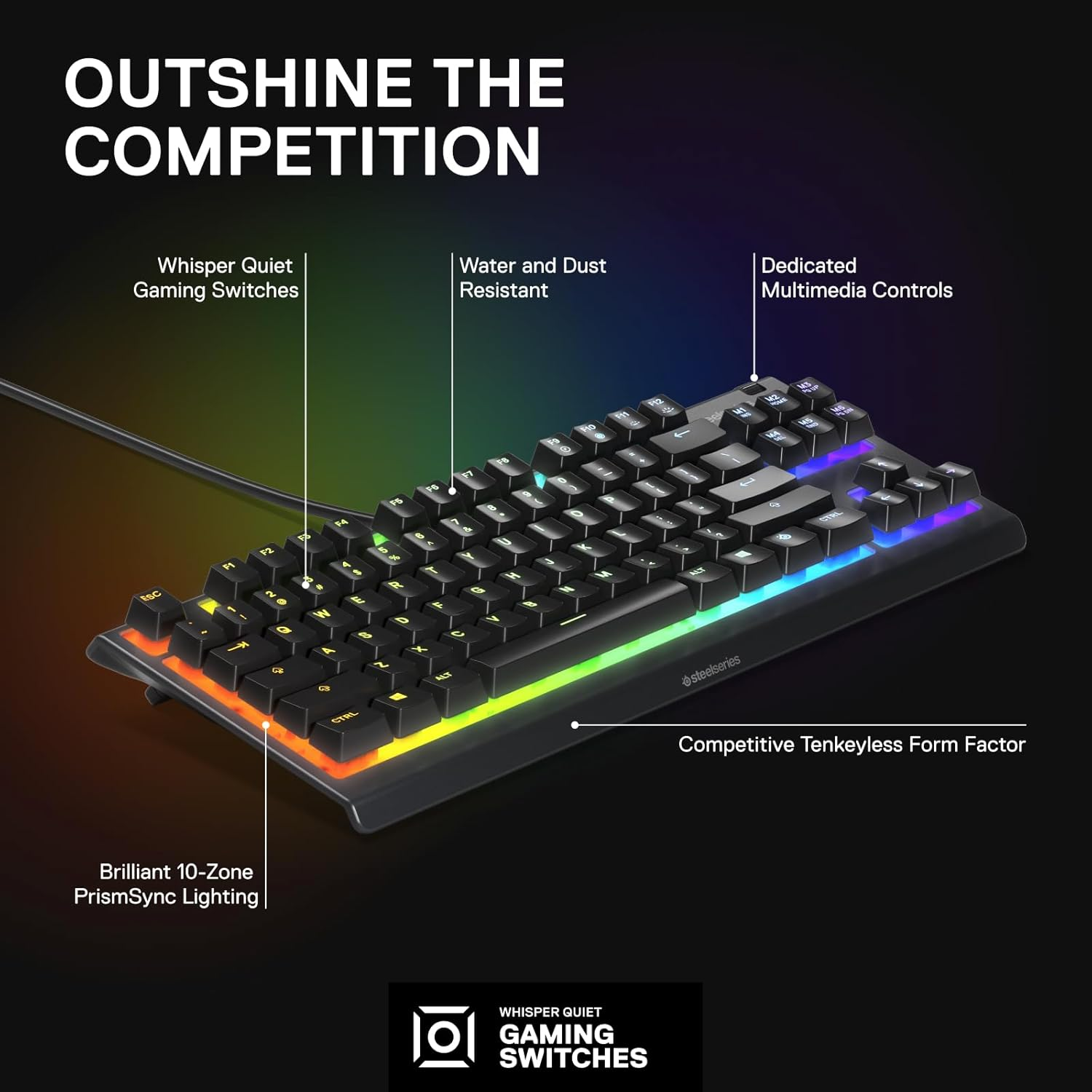 SteelSeries Apex 3 TKL RGB Gaming Keyboard