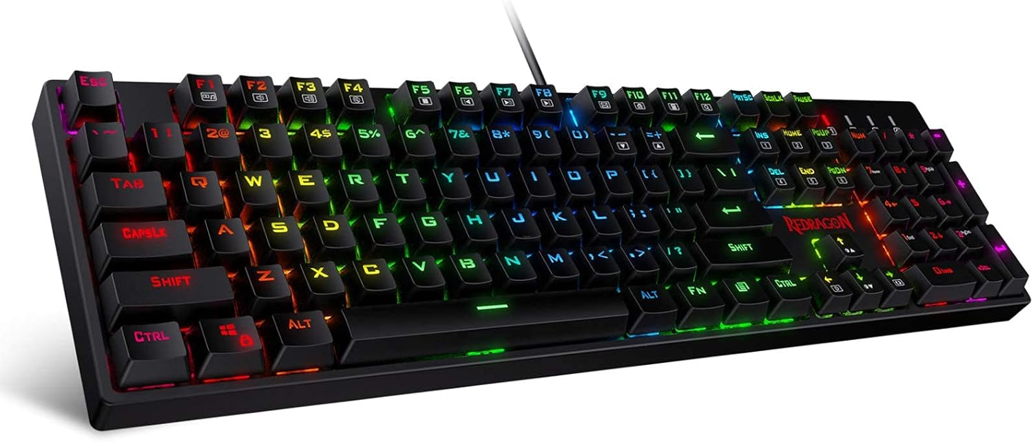 Redragon K582 SURARA RGB Wired Mechanical Gaming Keyboard Quiet-Red Switches - Black