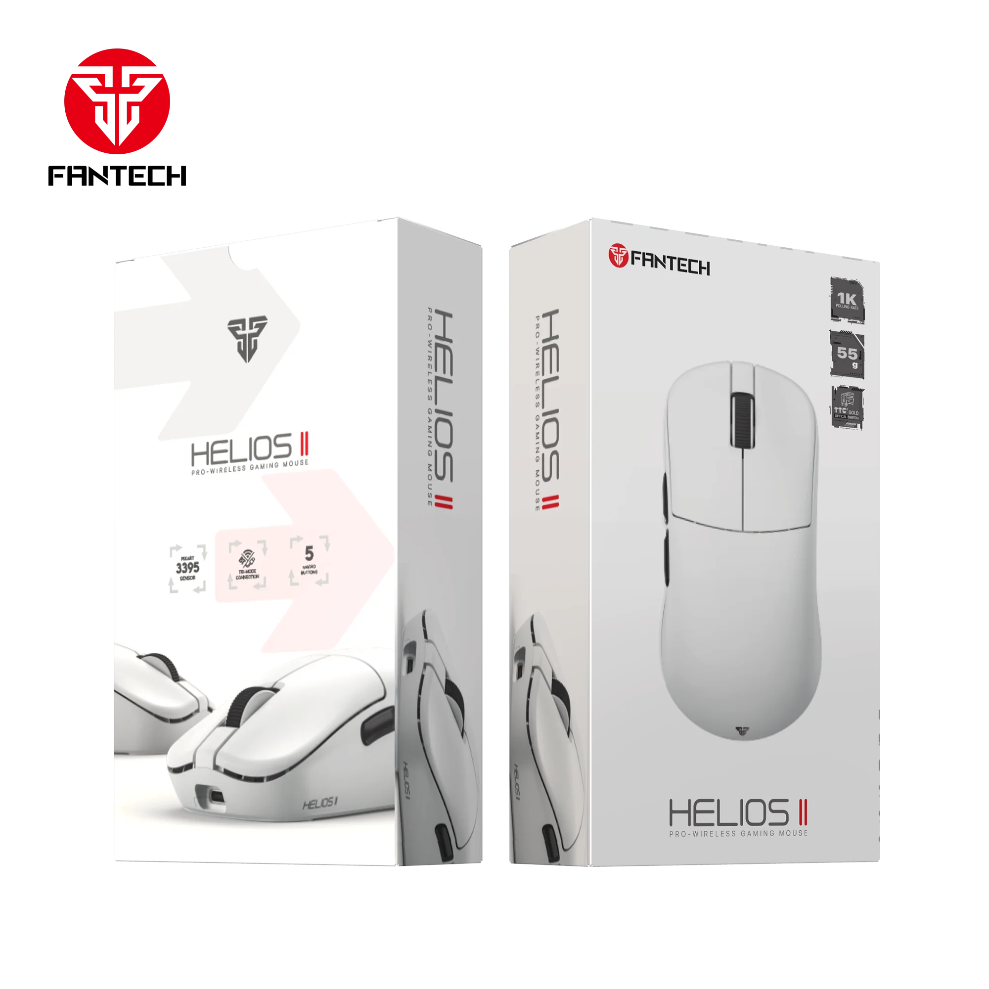 Fantech Helios II XD3 V3 Wireless Gaming Mouse - White
