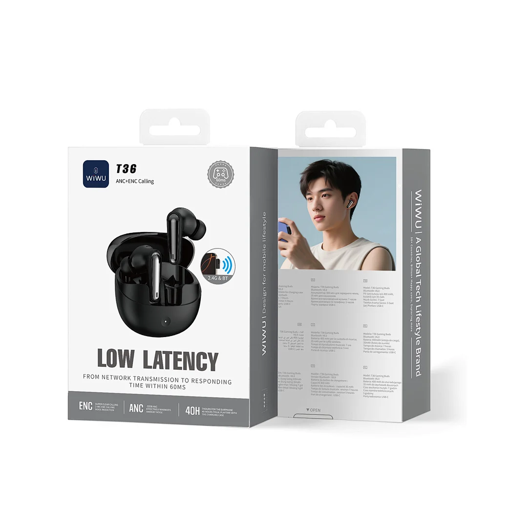 WIWU T36 ANC + ENC CALLING LOW LATENCY Earphone WIWU T36 ANC + ENC CALLING LOW LATENCY Earphone