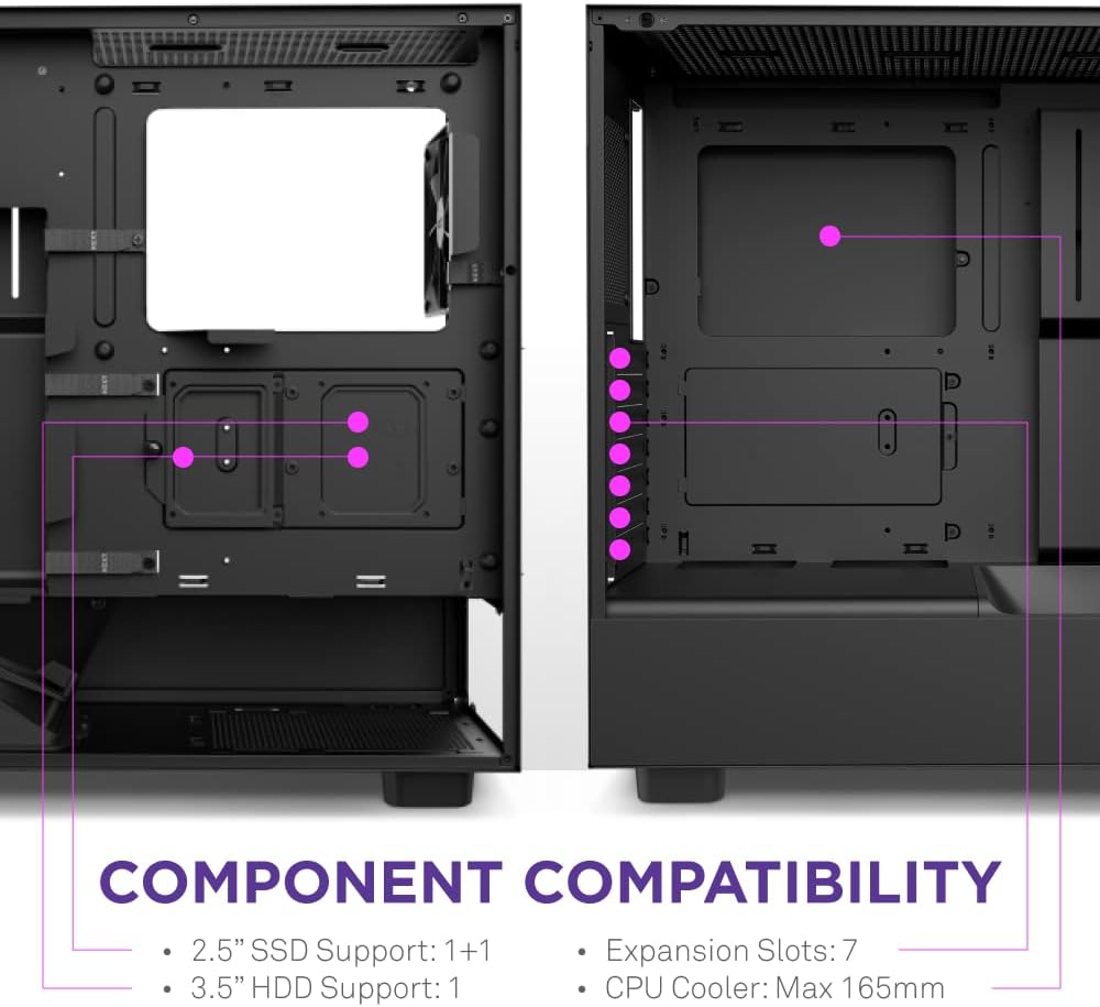 NZXT H5 Flow RGB ATX Tempered Glass Mid Tower (BLACK) Gaming Case