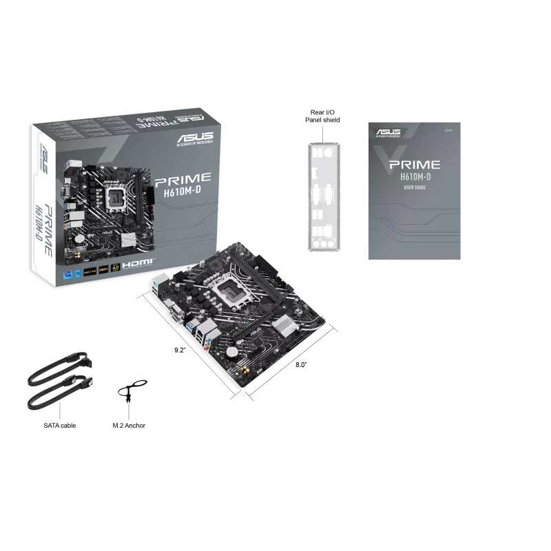 ASUS PRIME H610M-D DDR5  (13th and 12th Gen) LGA1700 micro-ATX Motherboard