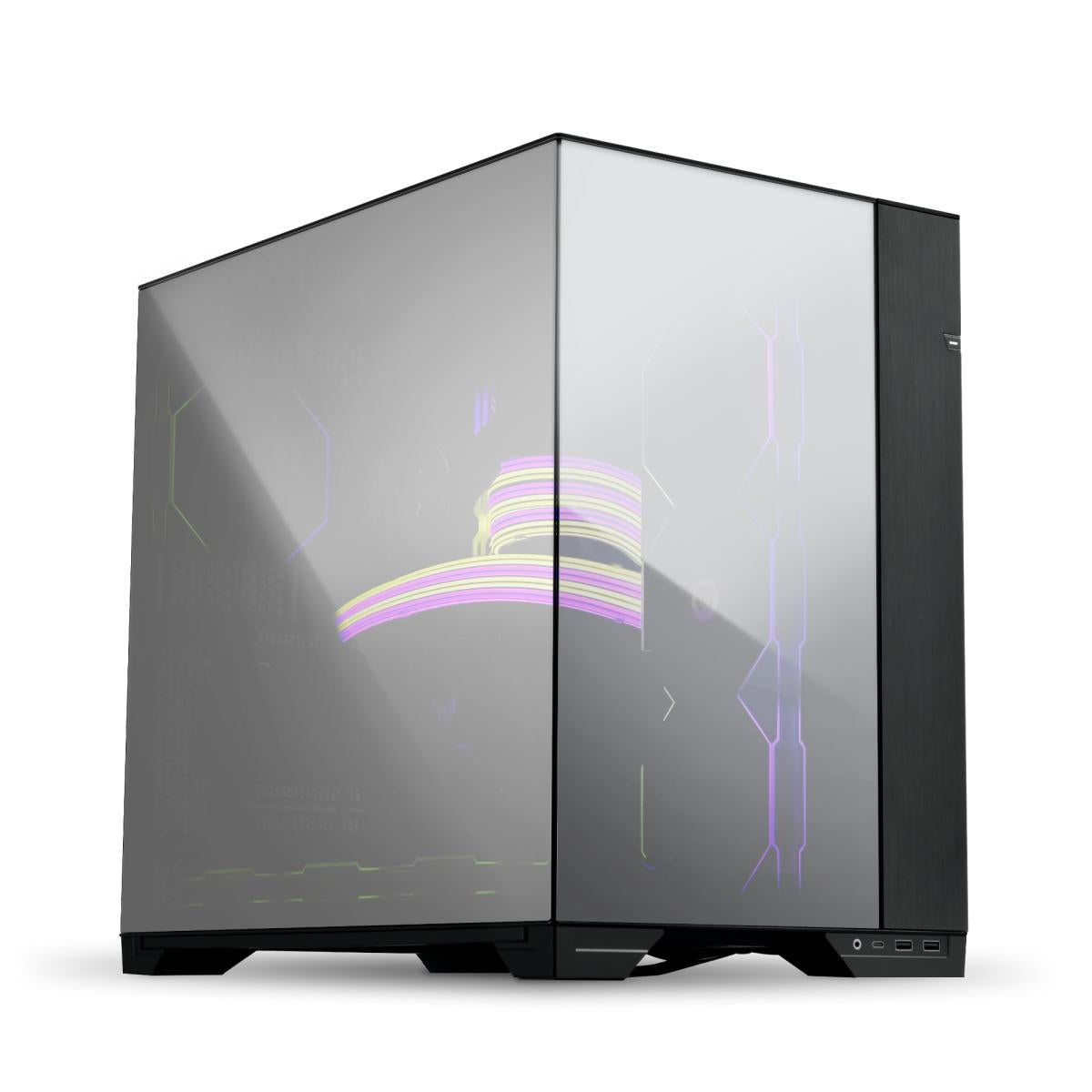 Lian Li O11 Vision -Three Sided Tempered Glass Panels  - Dual-Chamber ATX Mid Tower (Chrome) GAMING CASE