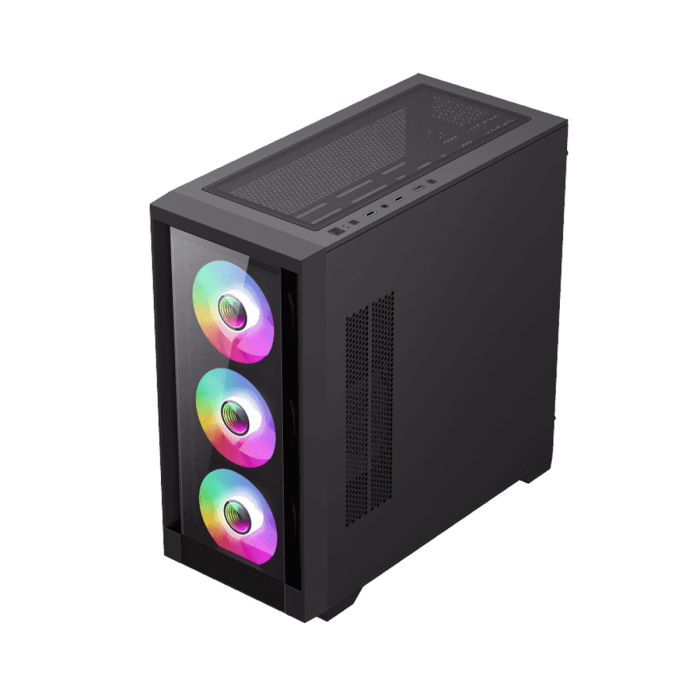 GAMEMAX Defender TG ATX BLACK GAMING CASE