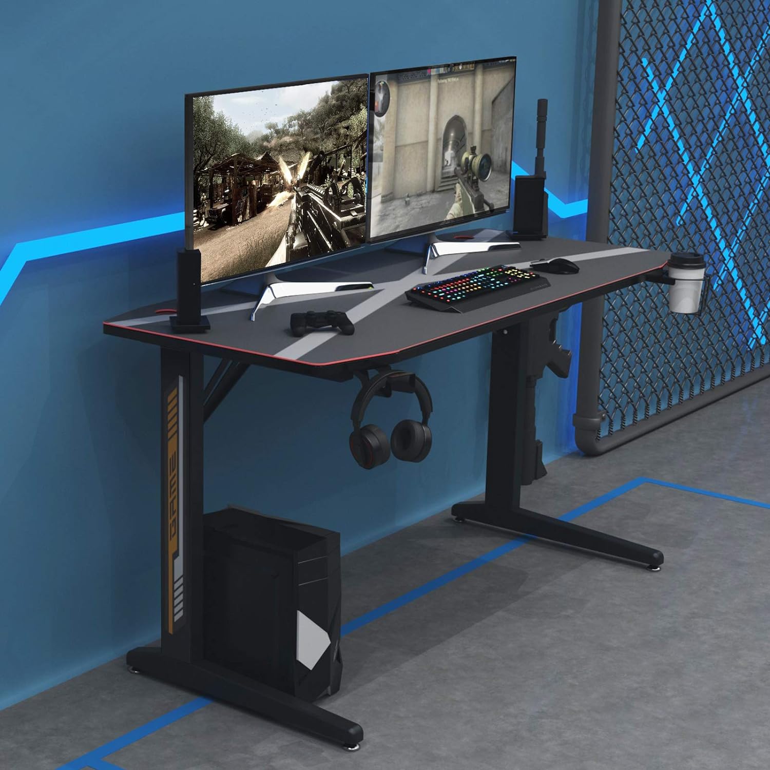 Gaming Desk Computer YT-TF-1 (Gaming Table) With Full Cover Mouse Pad 750*140*650MM