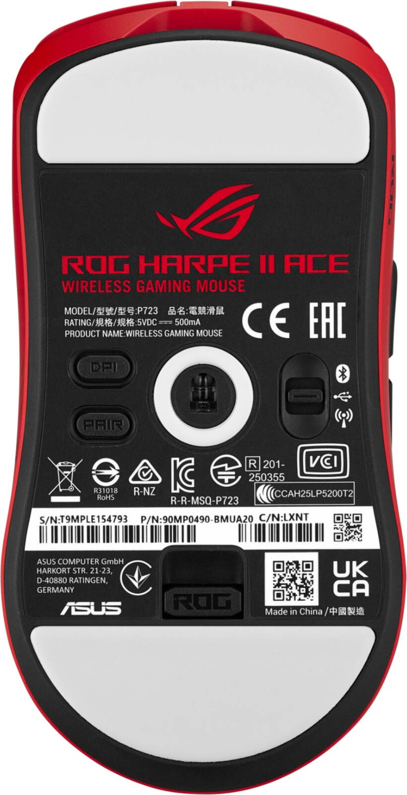 ASUS ROG P723 HARPE II ACE WIRELESS GAMING MOUSE - RED