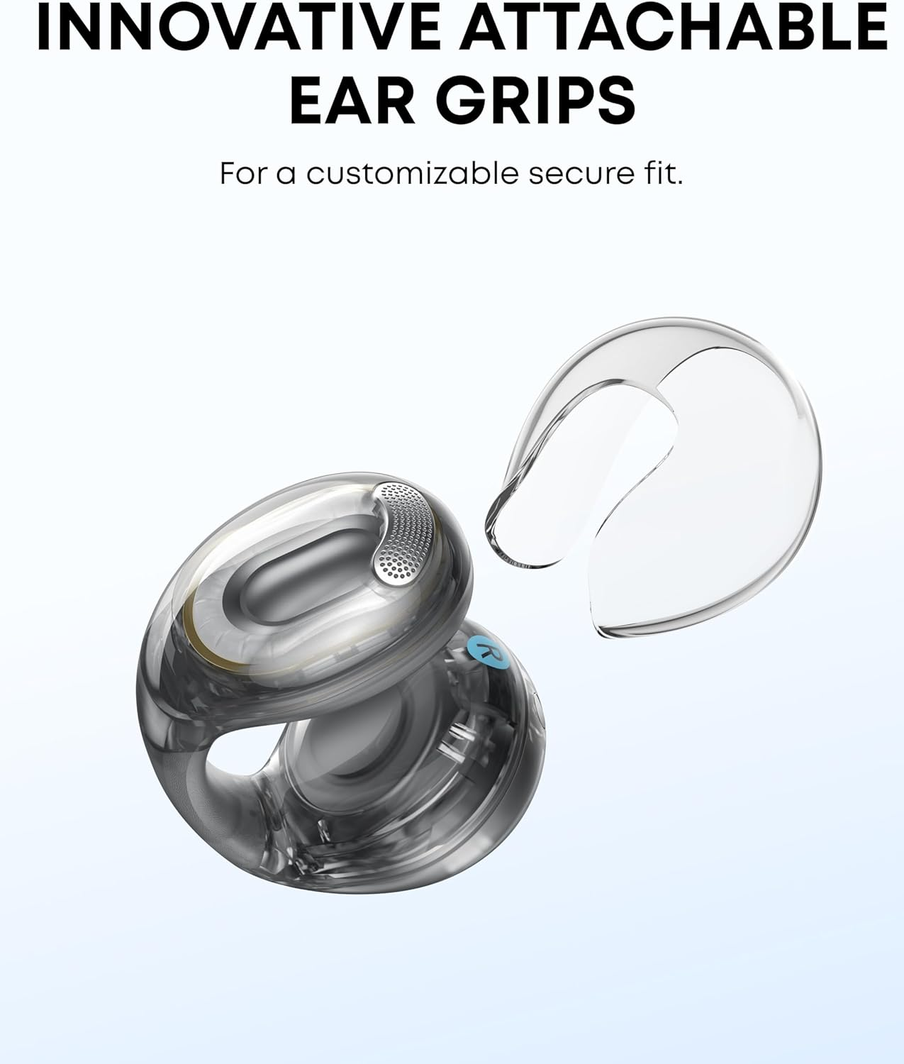 Soundcore C40i by Anker, Open-Ear Earbuds, Clip-On Headphones, Flexible Joint Design, Button Controls, Lightweight Comfort