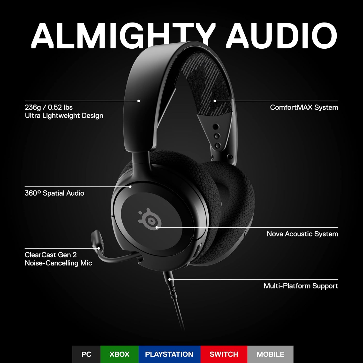 SteelSeries Arctis Nova 1 Multi-System Gaming Headset