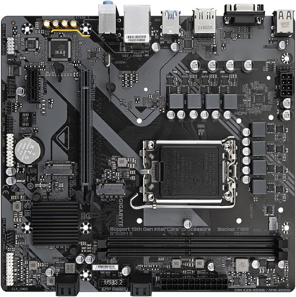 GIGABYTE B760M E Motherboard 14th Gen. Intel Core CPUs