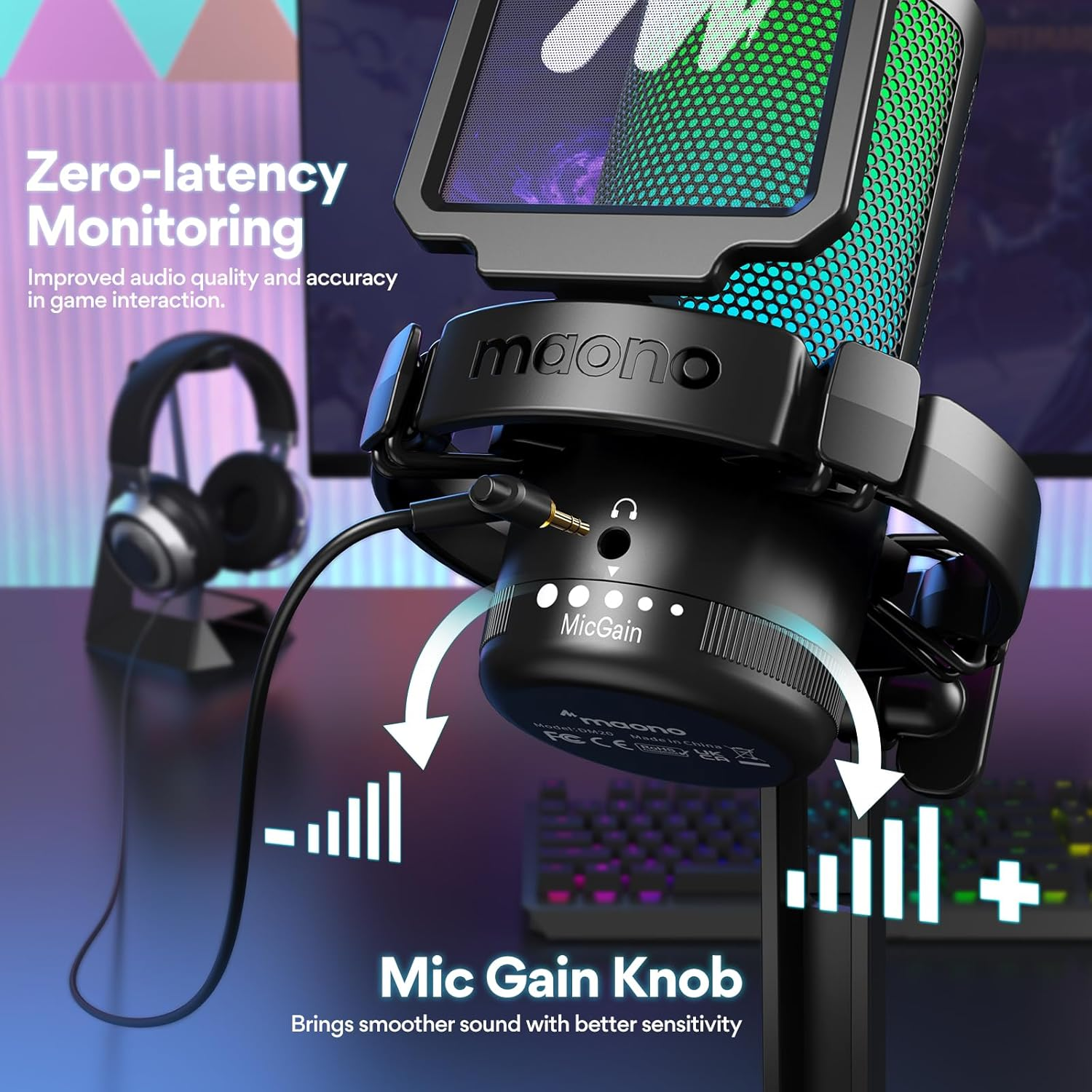 Maonocaster Gaming Microphone - Black