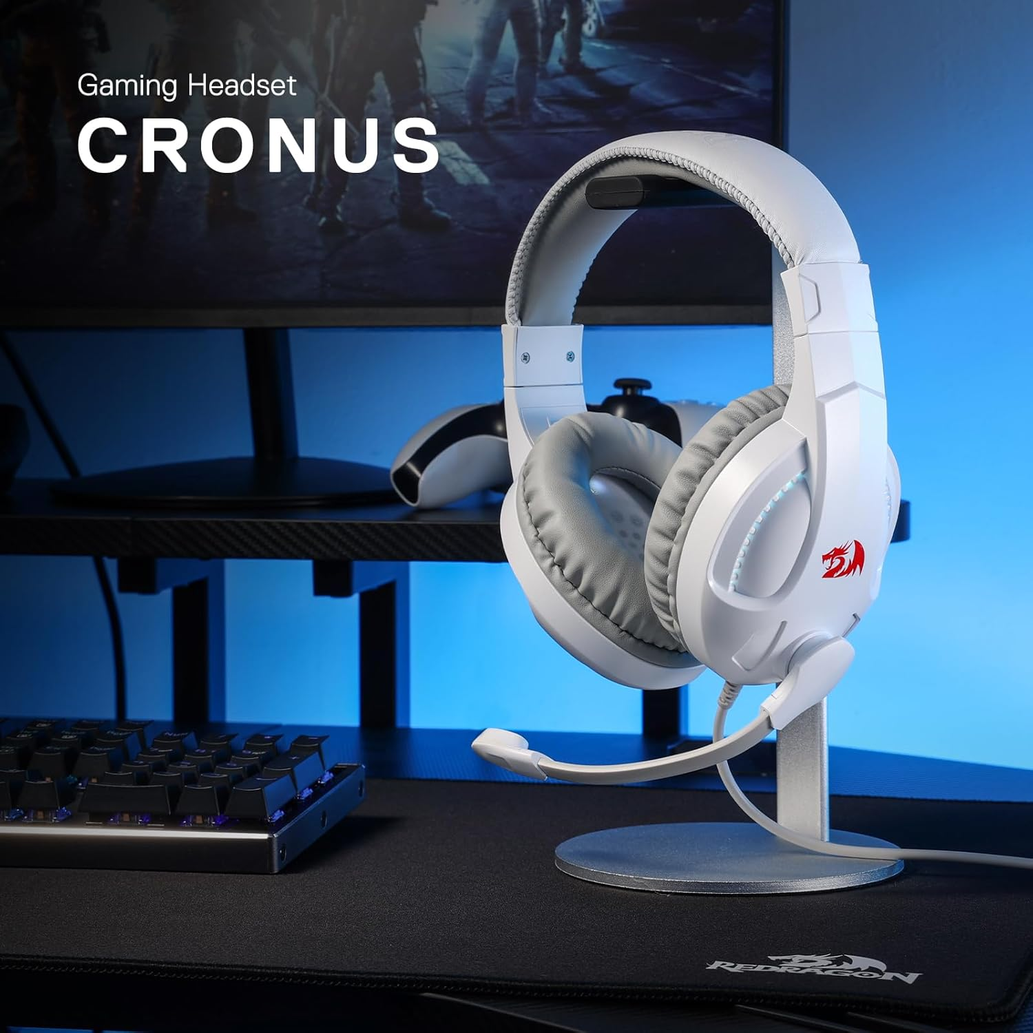 Redragon H211W-RGB CRONUS Wired Gaming Headset - White