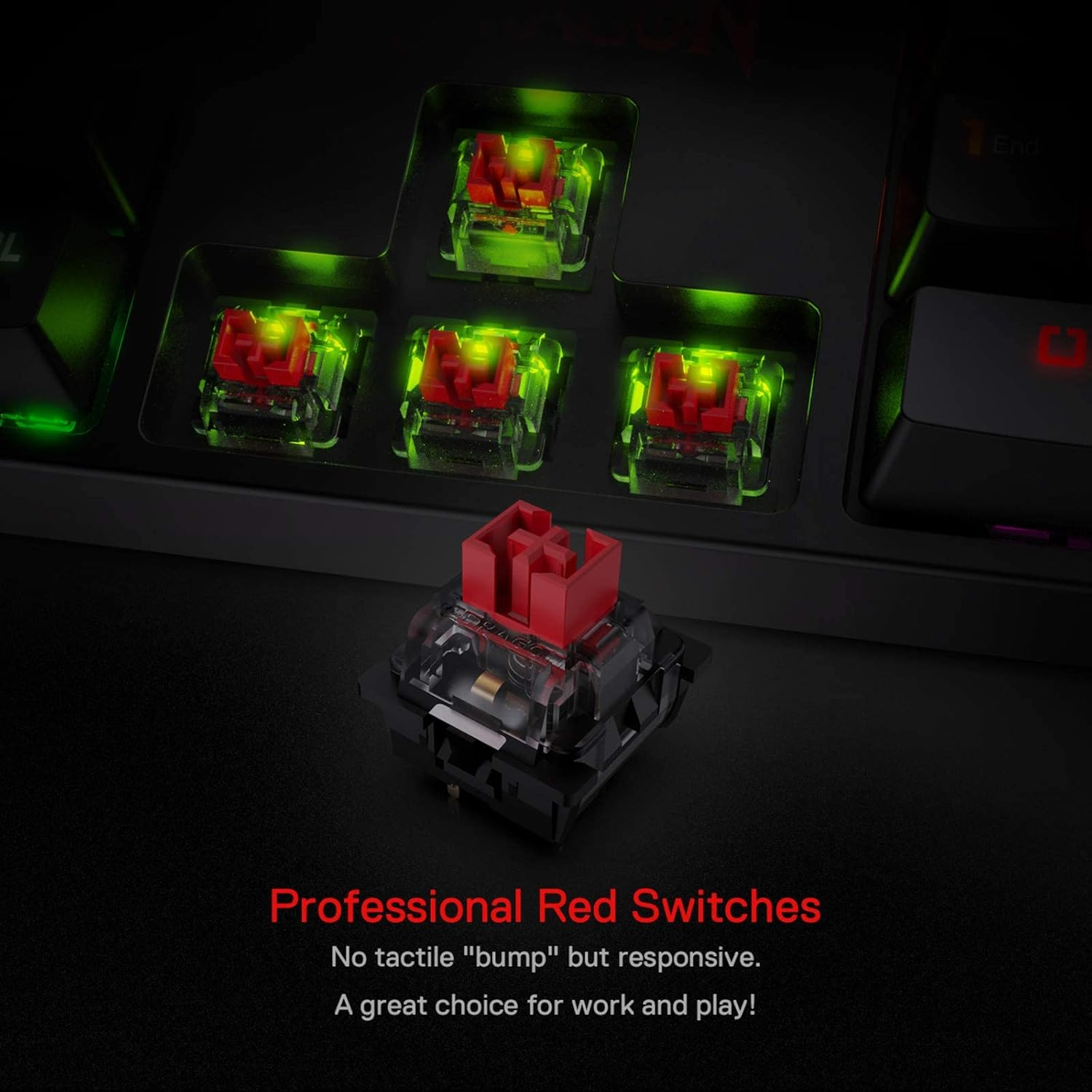 Redragon K582 SURARA RGB Wired Mechanical Gaming Keyboard Quiet-Red Switches - Black