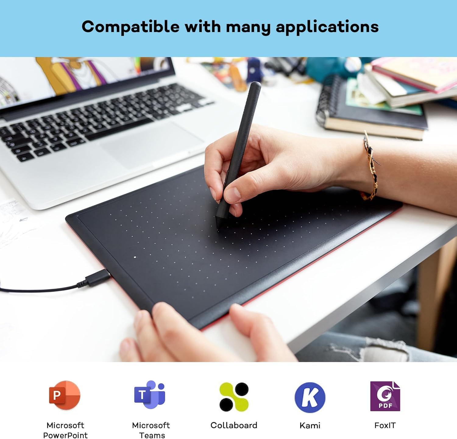 Wacom One by Wacom CTL-672-N Ideal for Work from Home & Remote Learning - Black