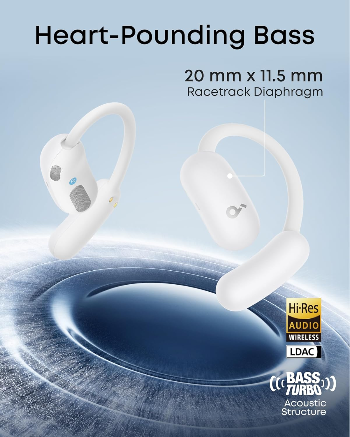Soundcore AeroFit 2 Open-Ear Wireless Earbuds - White