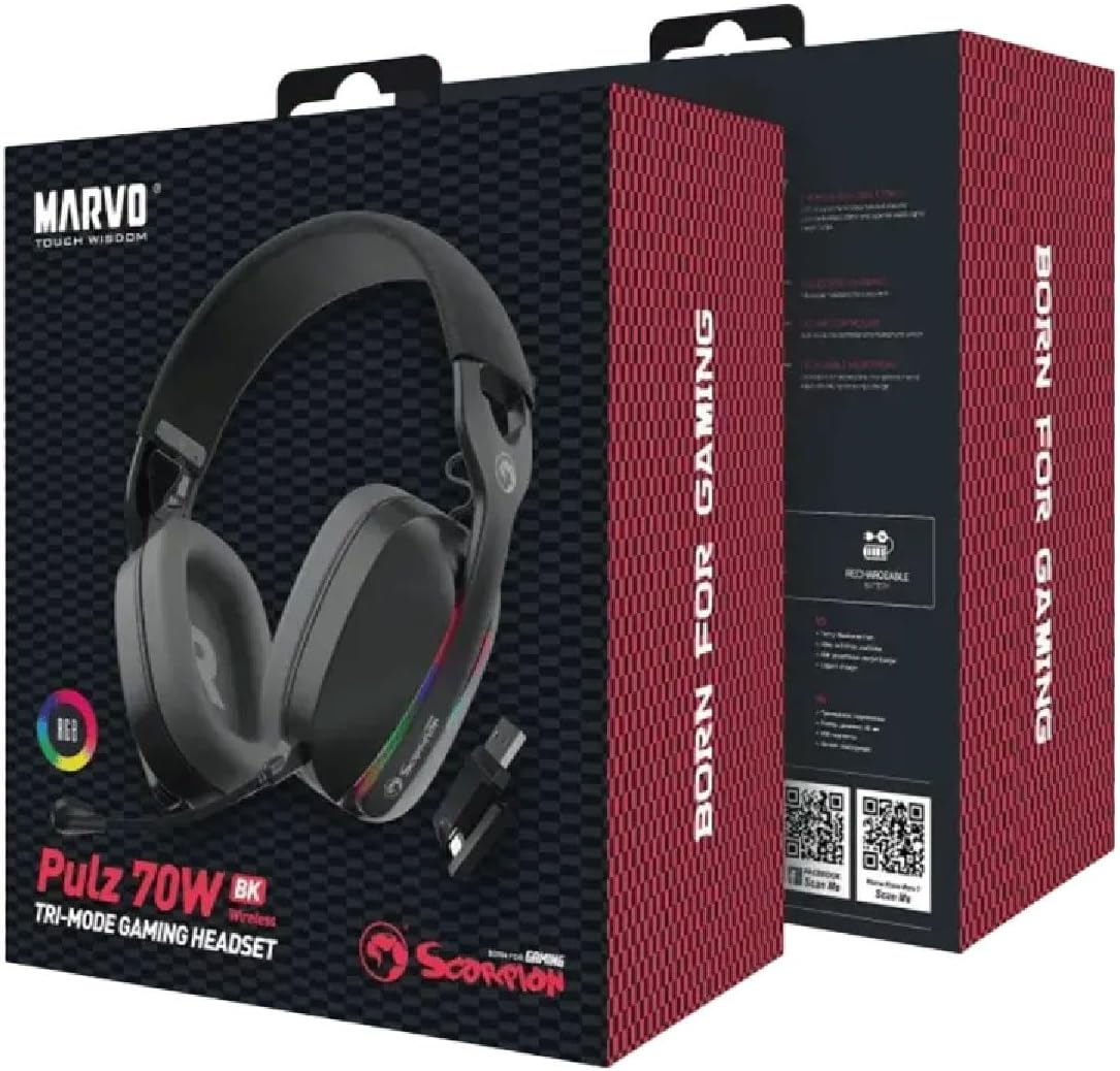 Marvo HG9086W Wireless Gaming Headset - Black