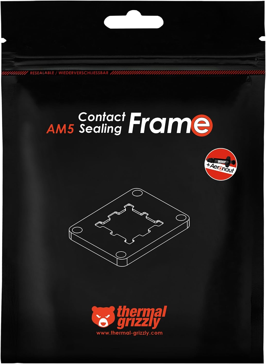Thermal Grizzly AMD AM5 Aluminum Contact Sealing Frame CPU Socket Secu ...