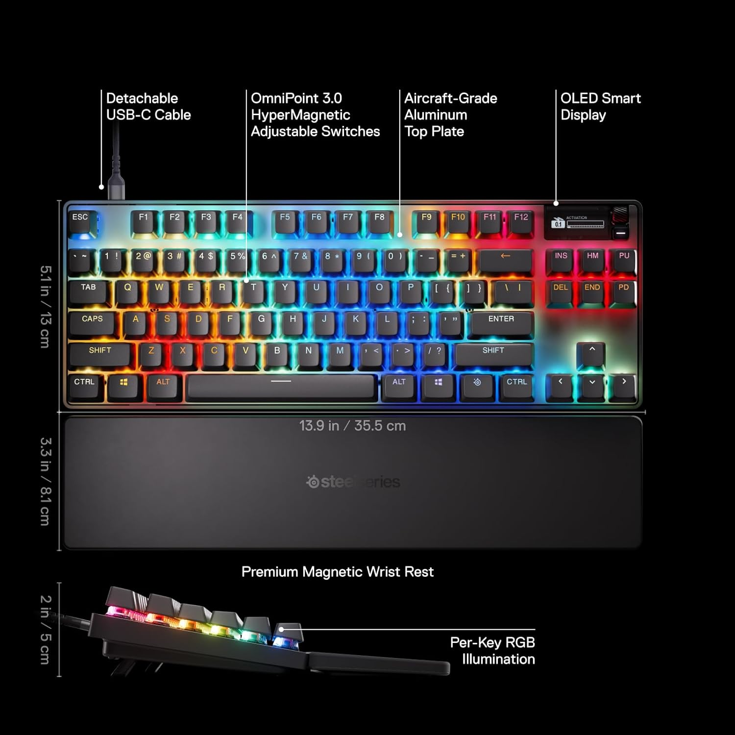SteelSeries Apex Pro TKL Gen 3 OmniPoint 3.0 HyperMagnetic Switches Gaming Keyboard