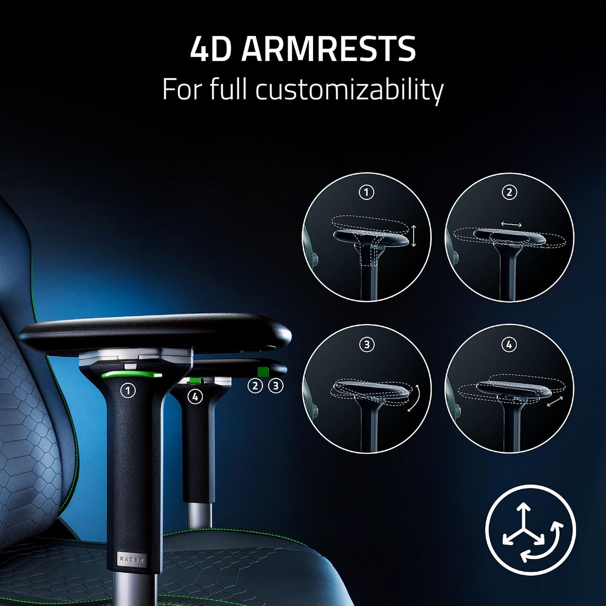 RAZER ISKUR V2 GAMING CHAIR LEATHER - BLACK