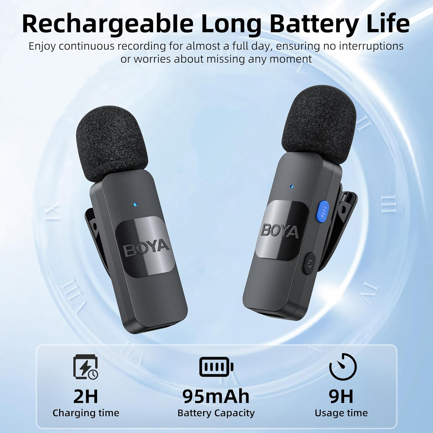 BOYA V20 USB-C Wireless Microphone,Mini Lapel Mic with NoiseCancelling Compatibale with Android/Type-C