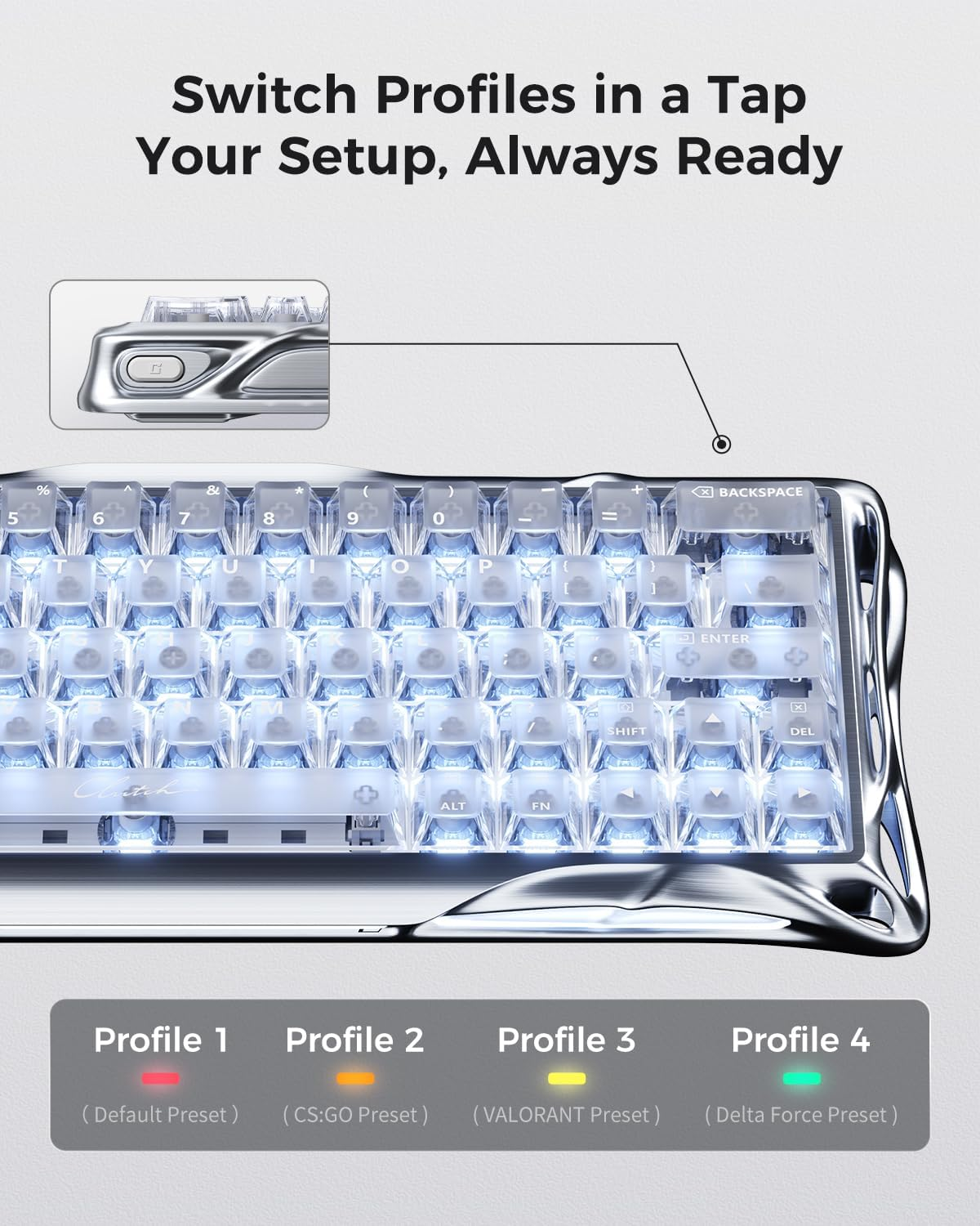 GRAVASTAR V60 PRO 60% HALL EFFECT MAGNETIC SWITCH - SILVER