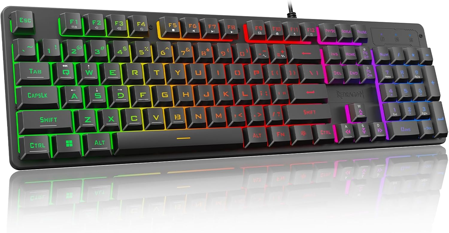 Redragon K521-R NETHERBANE V2 Membrane with Anit-Ghosting Keys Gaming Keyboard - Black