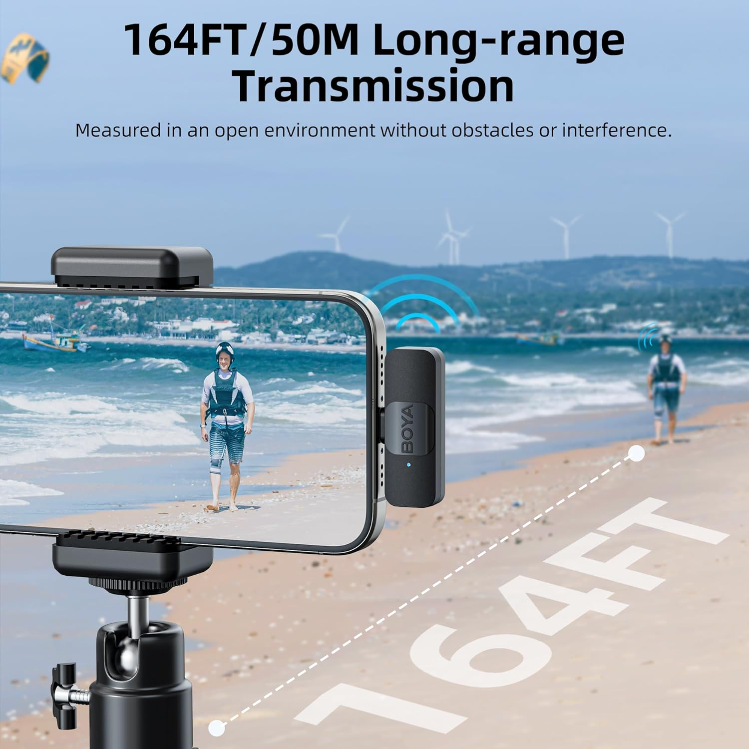 BOYA V20 USB-C Wireless Microphone,Mini Lapel Mic with NoiseCancelling Compatibale with Android/Type-C