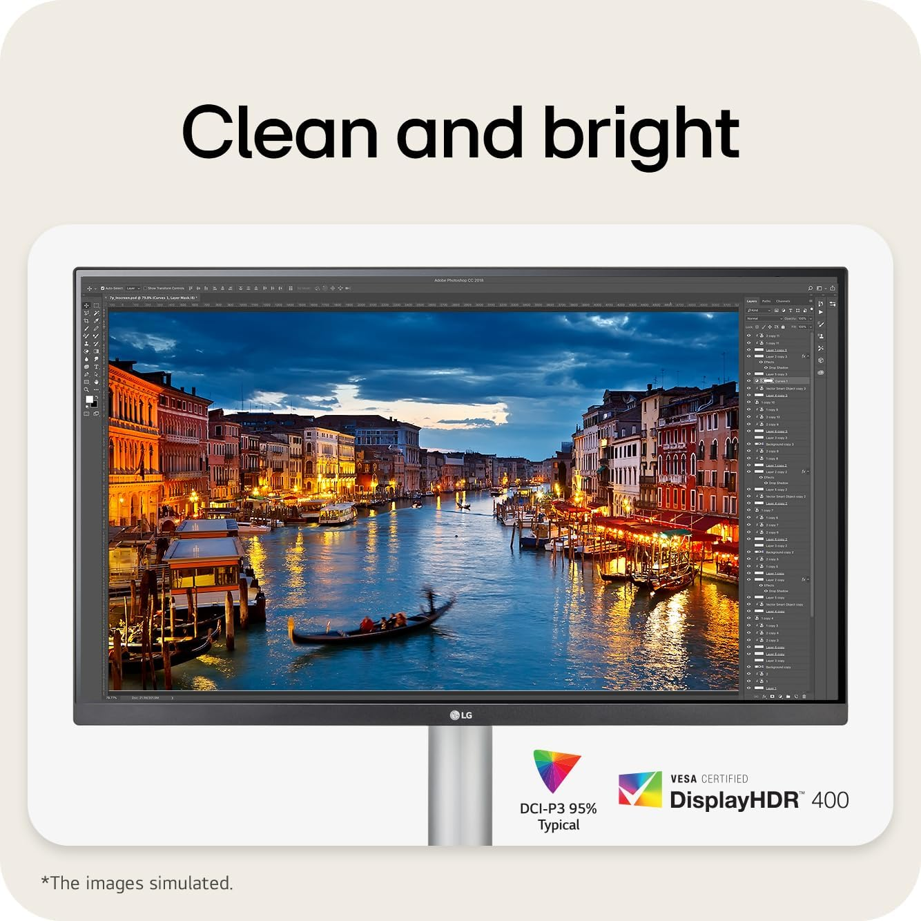 LG 27UP850K-W 27” 4K UHD UltraFine™ IPS Monitor HDR™ 400 and USB Type-C- Monitor