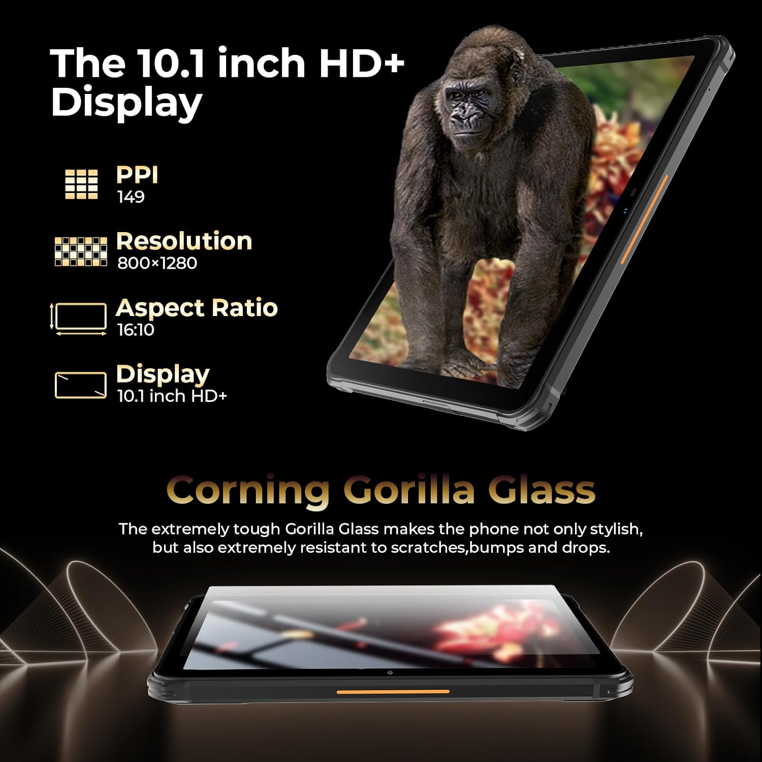 HOTWAV R7 Rugged Tablet Android 13, 15600mAh 10.1 Inch HD+ Waterproof Tablet