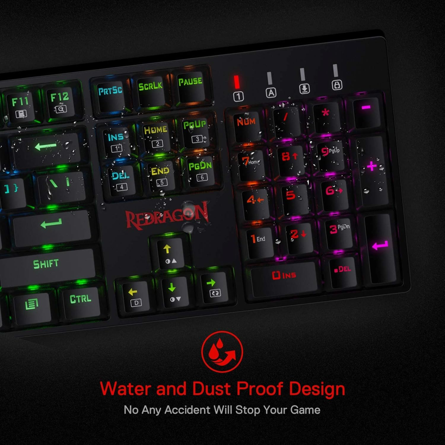Redragon K582 SURARA RGB Wired Mechanical Gaming Keyboard Quiet-Red Switches - Black