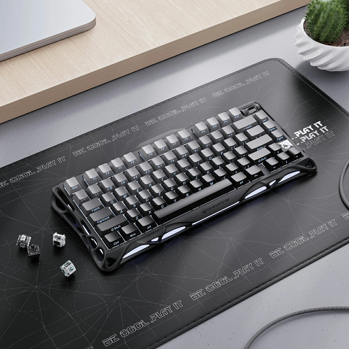 GravaStar Mercury K1 75% Wireless Mechanical Gaming Keyboard - Gradient Black