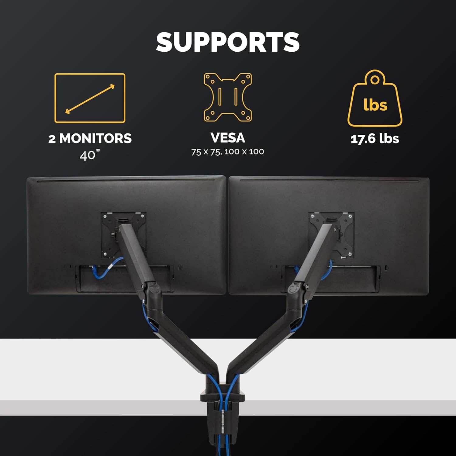 Fellowes Platinum Series Dual Monitor ARM Black