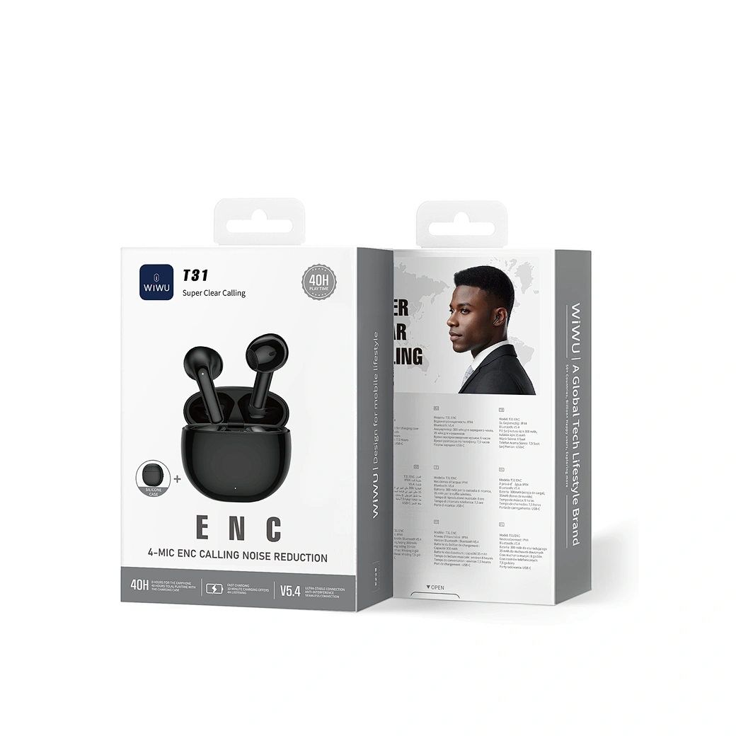 WIWU T31 SUPER CLEAR CALLING ENC Earphone WIWU T31 SUPER CLEAR CALLING ENC Earphone