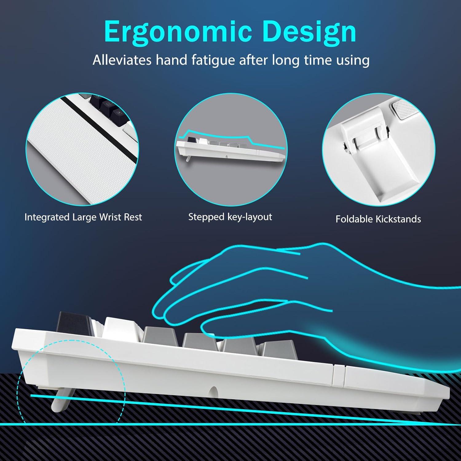 Redragon K558WGB-R Andromeda Wired Gaming Keyboard - White