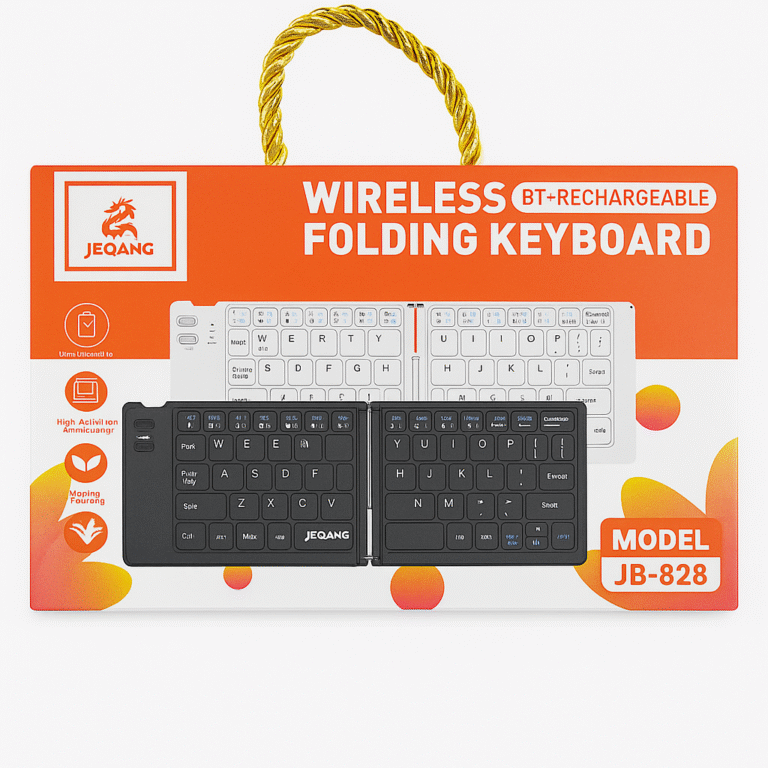 JEQANG JB-828 Wireless+BT Folding Keyboard - Black