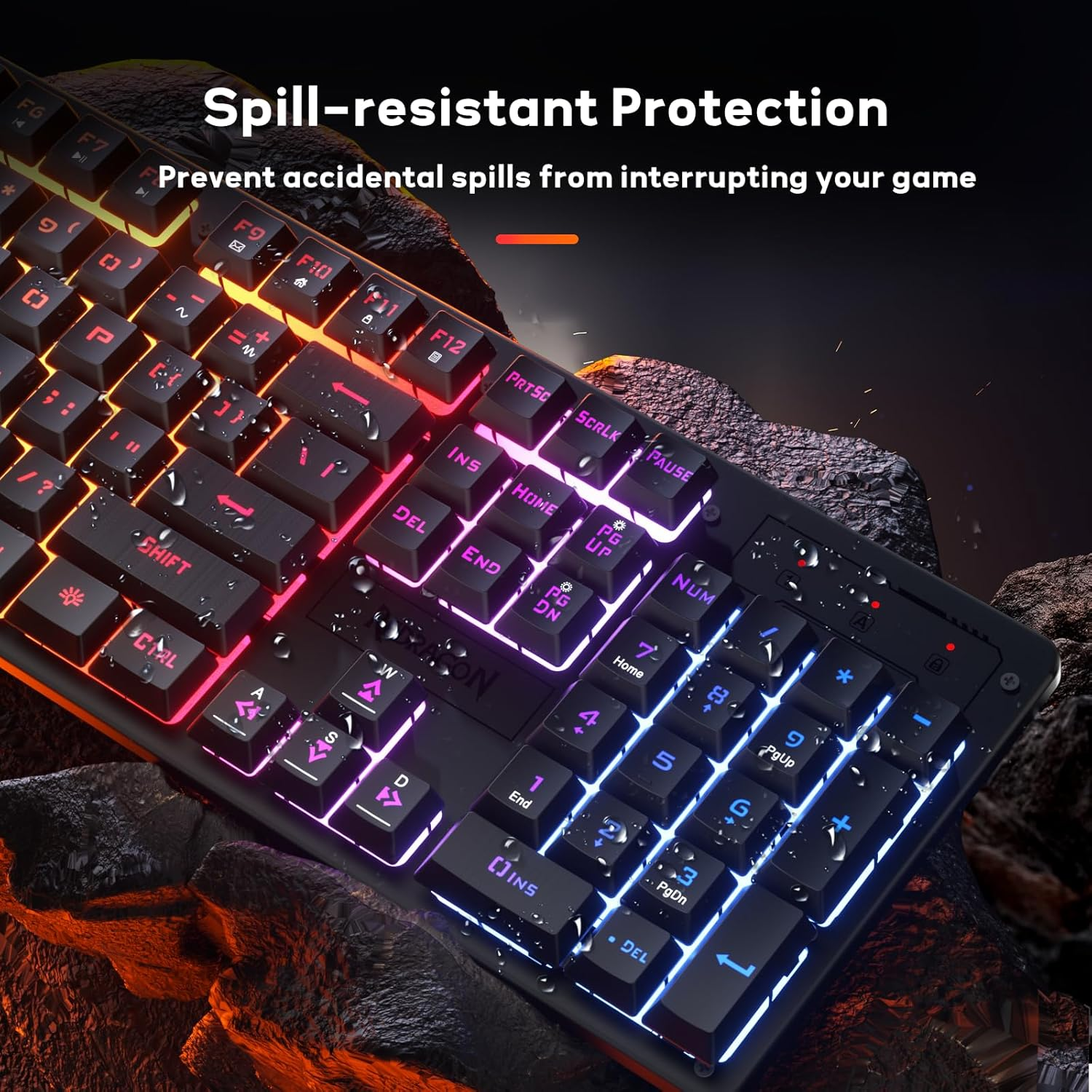 Redragon K521-RGB NETHERBANE Membrane with Anit-Ghosting Keys Gaming Keyboard - Black