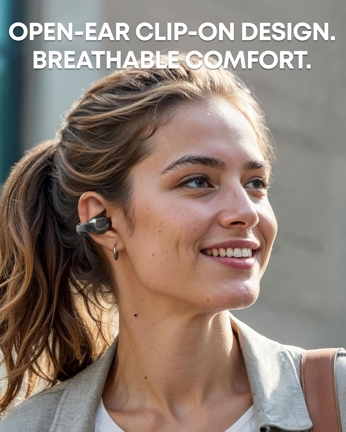 Soundcore C40i by Anker, Open-Ear Earbuds, Clip-On Headphones, Flexible Joint Design, Button Controls, Lightweight Comfort