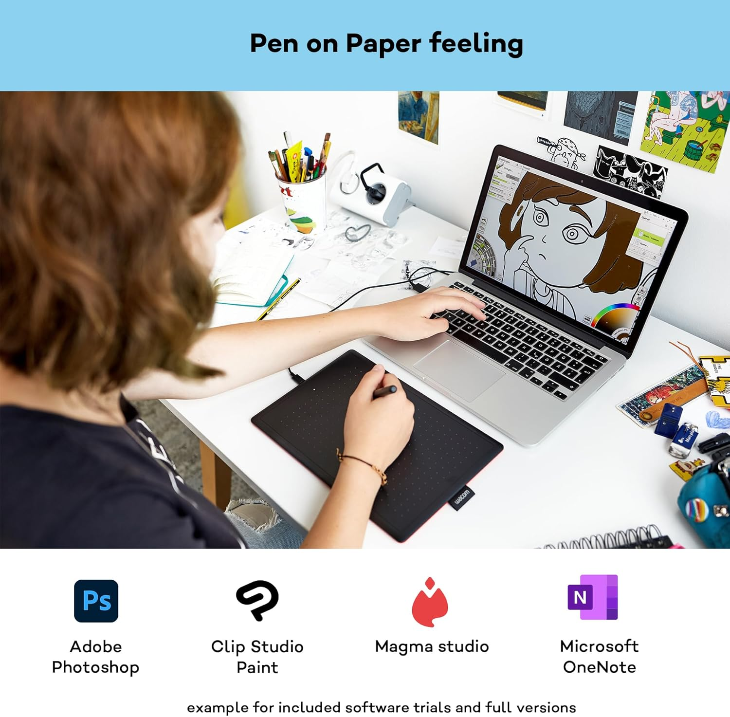Wacom One by Wacom CTL-672-N Ideal for Work from Home & Remote Learning - Black