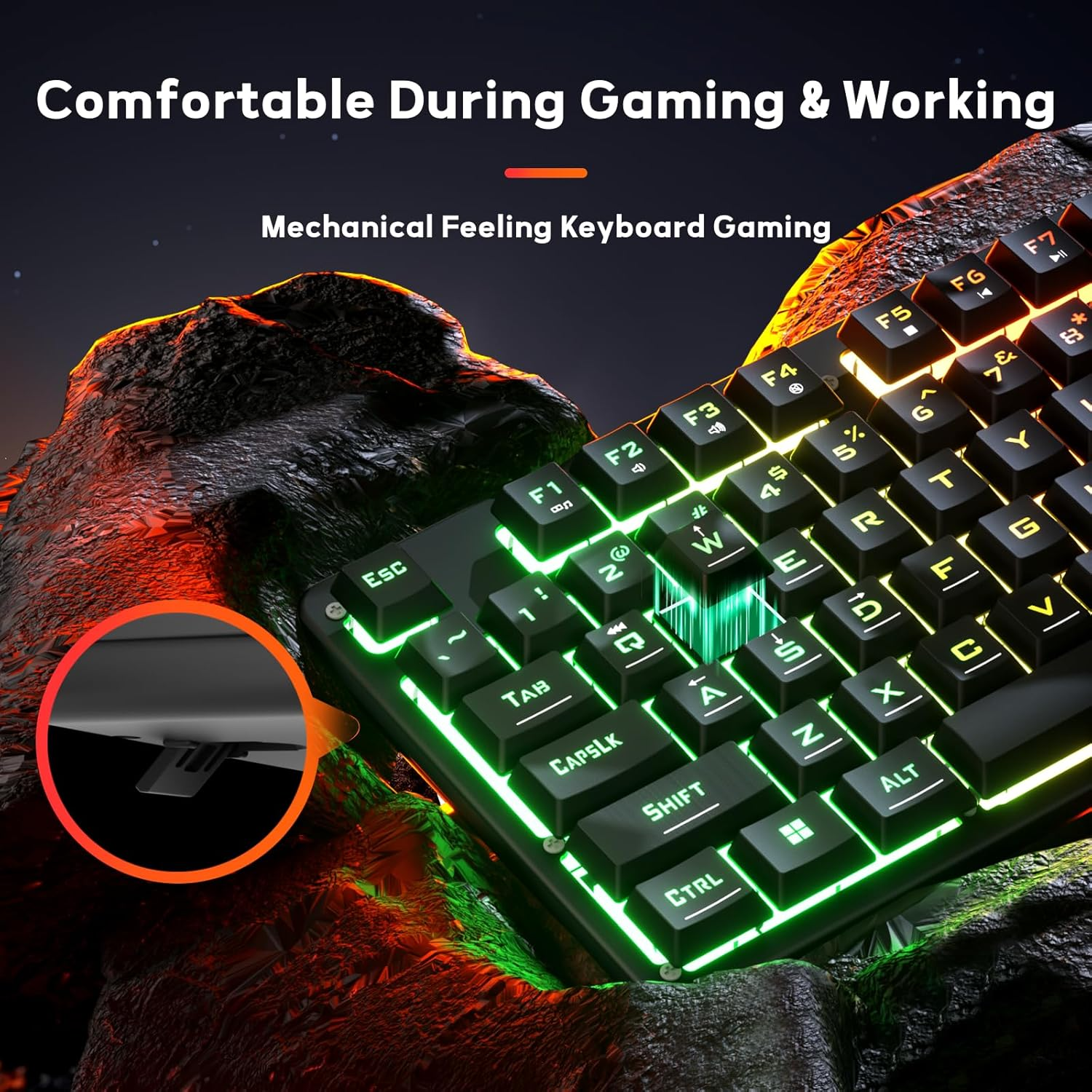 Redragon K521-R NETHERBANE V2 Membrane with Anit-Ghosting Keys Gaming Keyboard - Black